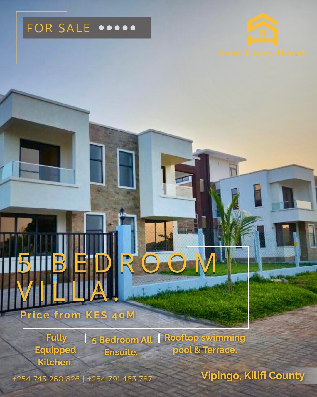🌴 Vipingo Luxury 5 Bedroom Villa | Prime Coastal Living.  Experience refined coastal living in this stunning 5-bedroom