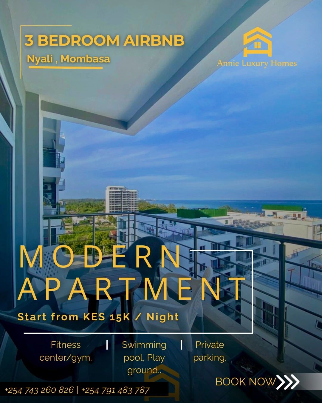 Aqua Gardens, Nyali – 3 Bedroom Luxury Airbnb